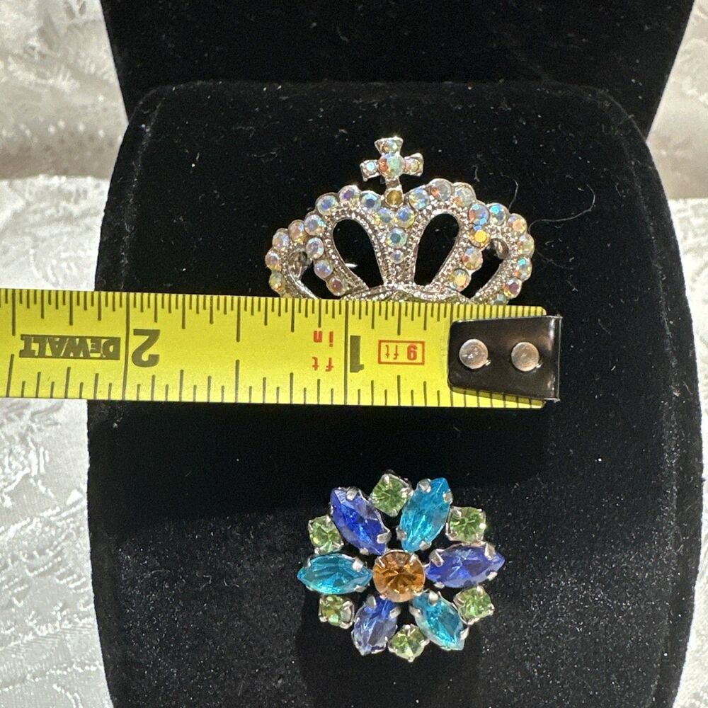 2 Pins Milt-stones And Clear Stones - Picture 5 of 10